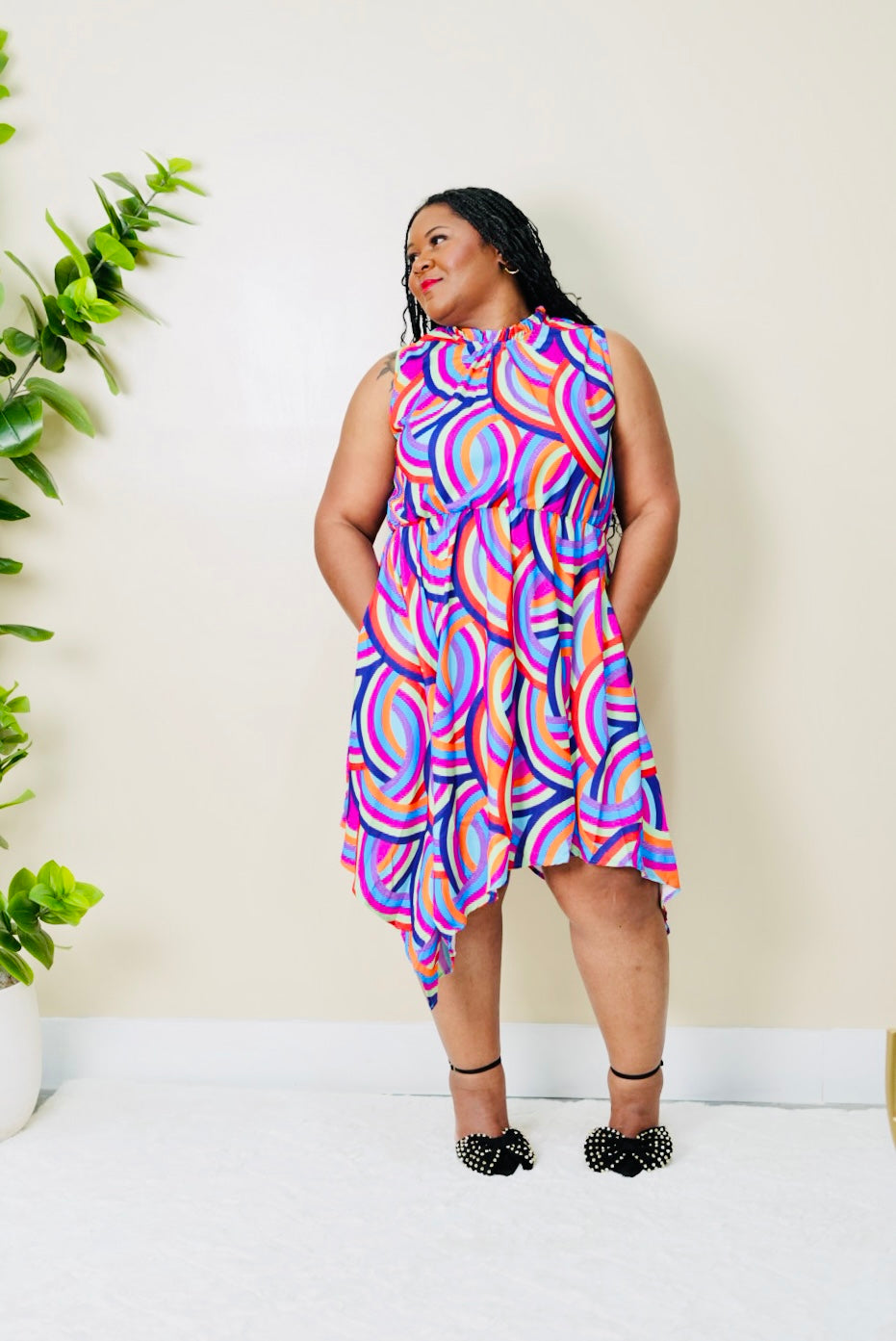 Color Me Bold Asymmetrical Dress - Plus