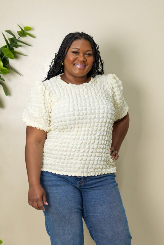 Soft Texture Puff Sleeve Top
