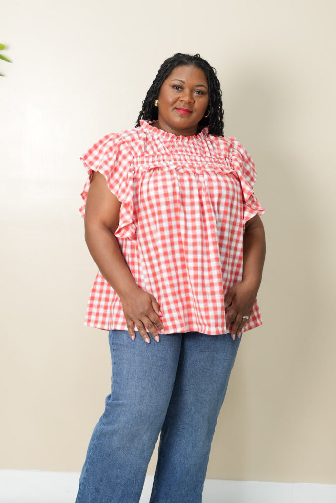 Sweet & Simple Gingham Top - Plus